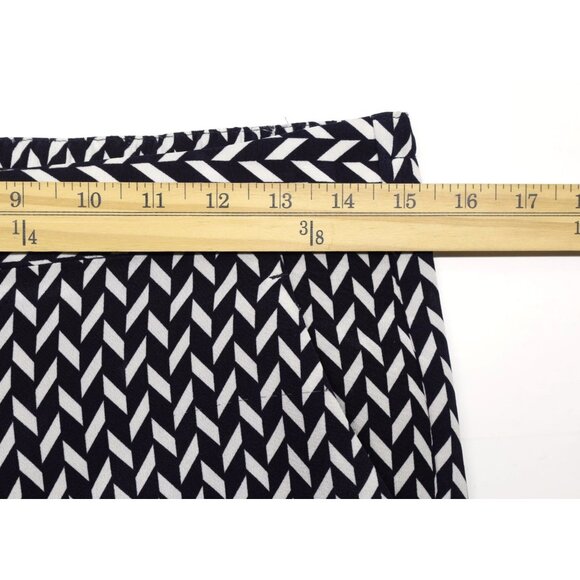 Theory Women's Silk Pull-On Geometric Printed Pants Navy Sz 4 - Picture 5 of 12